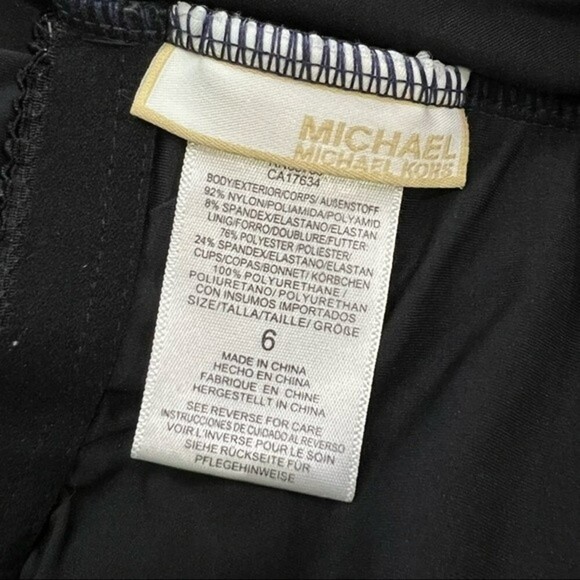 Michael Kors U-Neck Maillot Black One piece Swimsuit - Bodysuit Size 6 - Picture 10 of 11